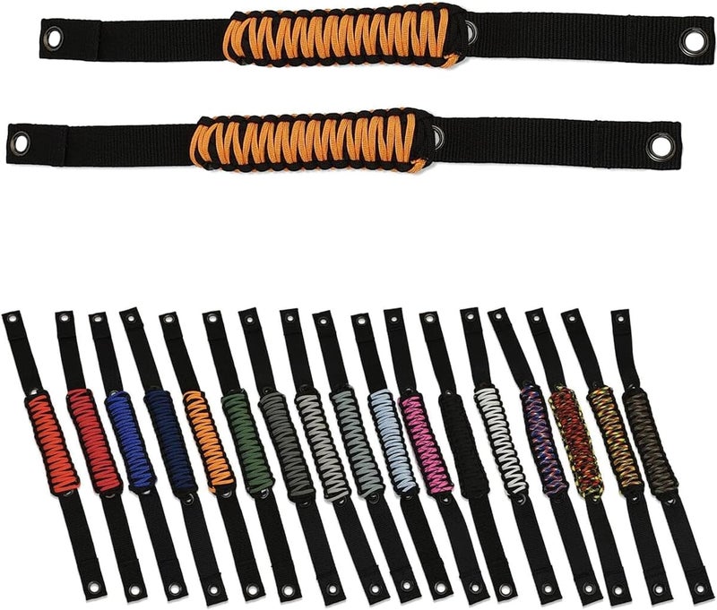 IAG Performance IAG I-Line Paracord Grab Handle 2-Piece Set for Ford Bronco 2021-2024+ (Orange) - Image 1